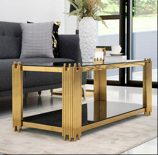Royal Rectangle Coffee Table -Gold/Black