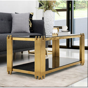 Royal Rectangle Coffee Table -Gold/Black
