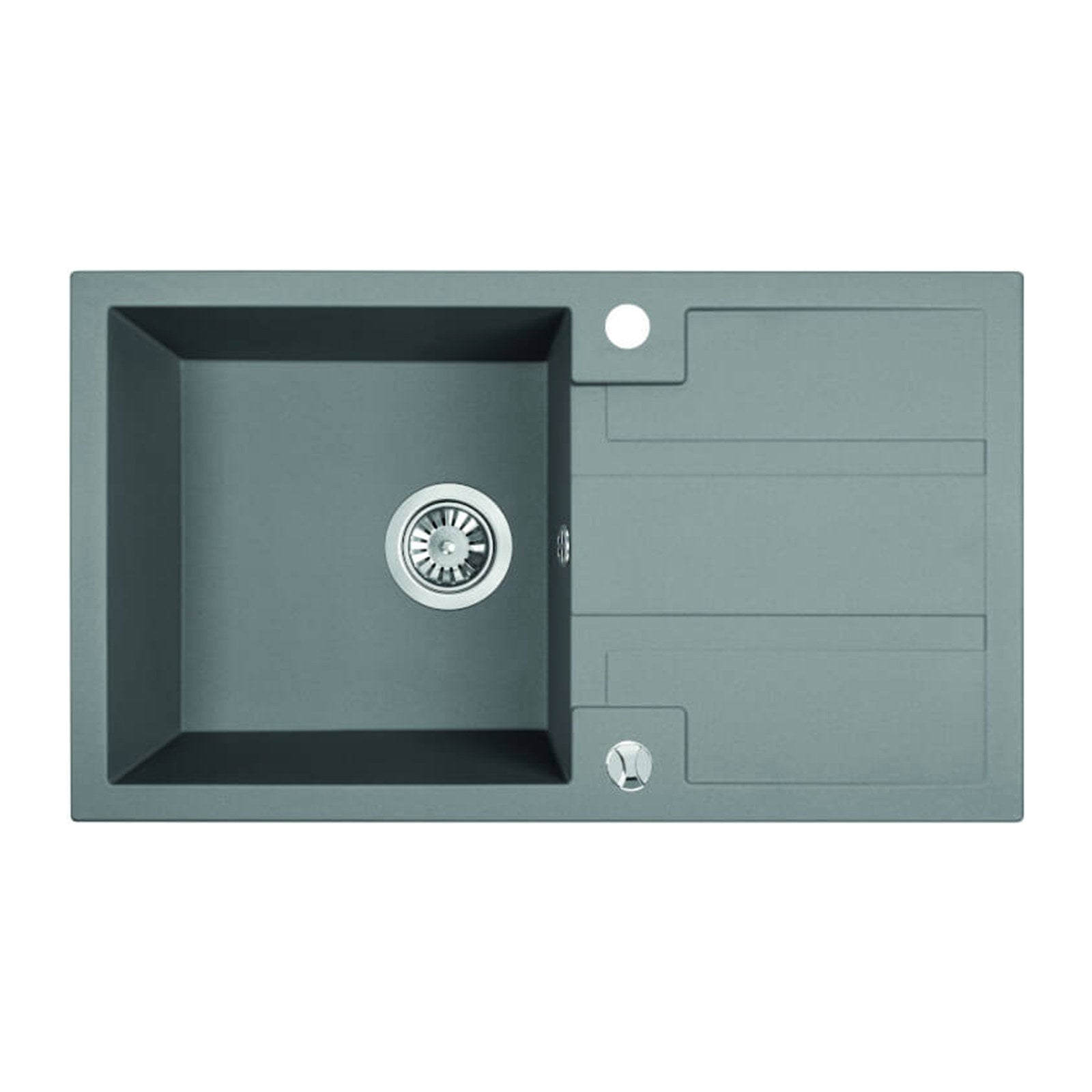 Laveo Barbados 760 Granite Composite Kitchen Sink 1 Bowl with Drainer - Grey