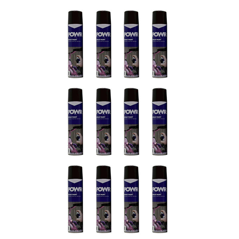 POWR Heat Resistant Spray Paint Black Engine 300ml ( 12 Pack )