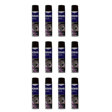 POWR Heat Resistant Spray Paint Black Engine 300ml ( 12 Pack )