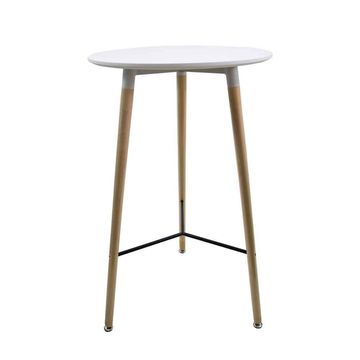 Vividitto - Round Cocktail Tables With Wooden Legs 60cm - White