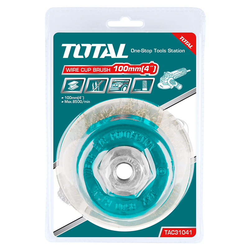Total Tools Cup Brush With Nut 100mm Wire