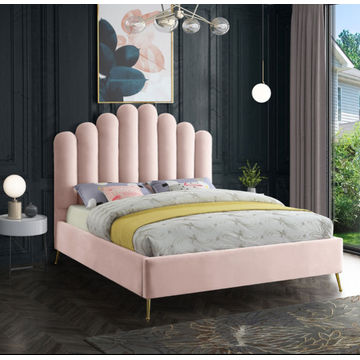 Rudy Sleigh Bed Double -Pink
