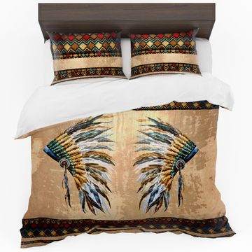 Rustic Native Indian Duvet Cover Set Queen
