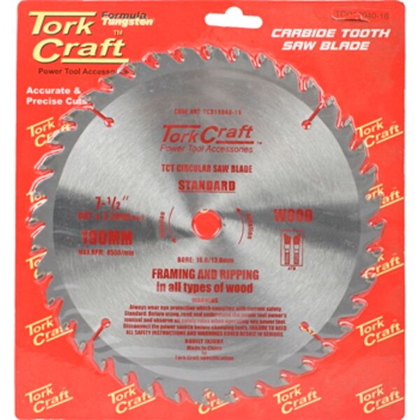 Blade 190 X 40T 16Mm General Purpose Combination