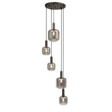The Lighting Warehouse - Pendant Robinson 5 Light Glass