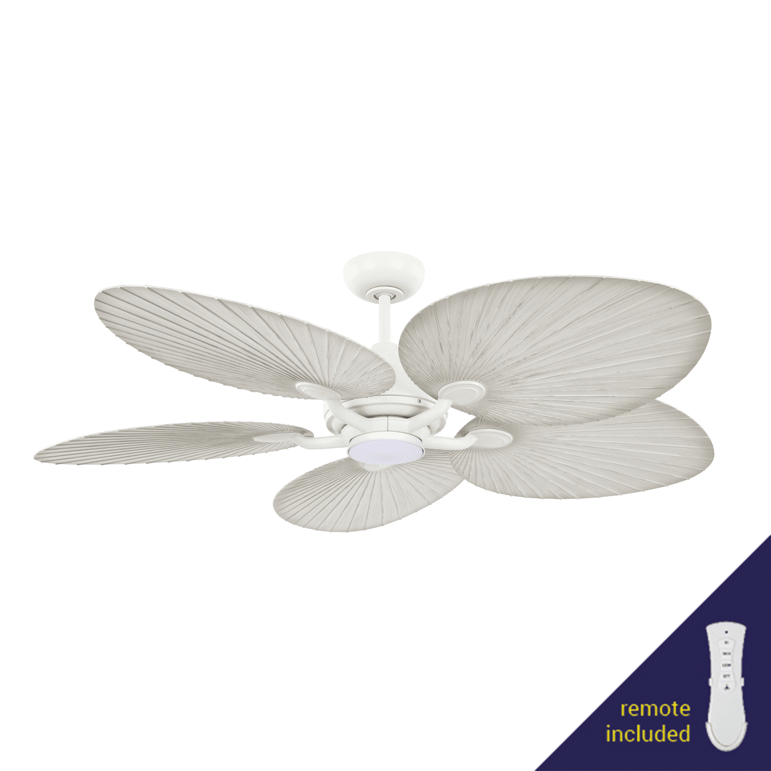 Zebbies Lighting Alocasia White 80W Ceiling Fan with Remote Control and Cool White LED