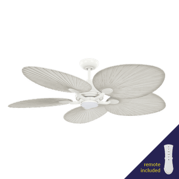 Zebbies Lighting Alocasia White 80W Ceiling Fan with Remote Control and Cool White LED