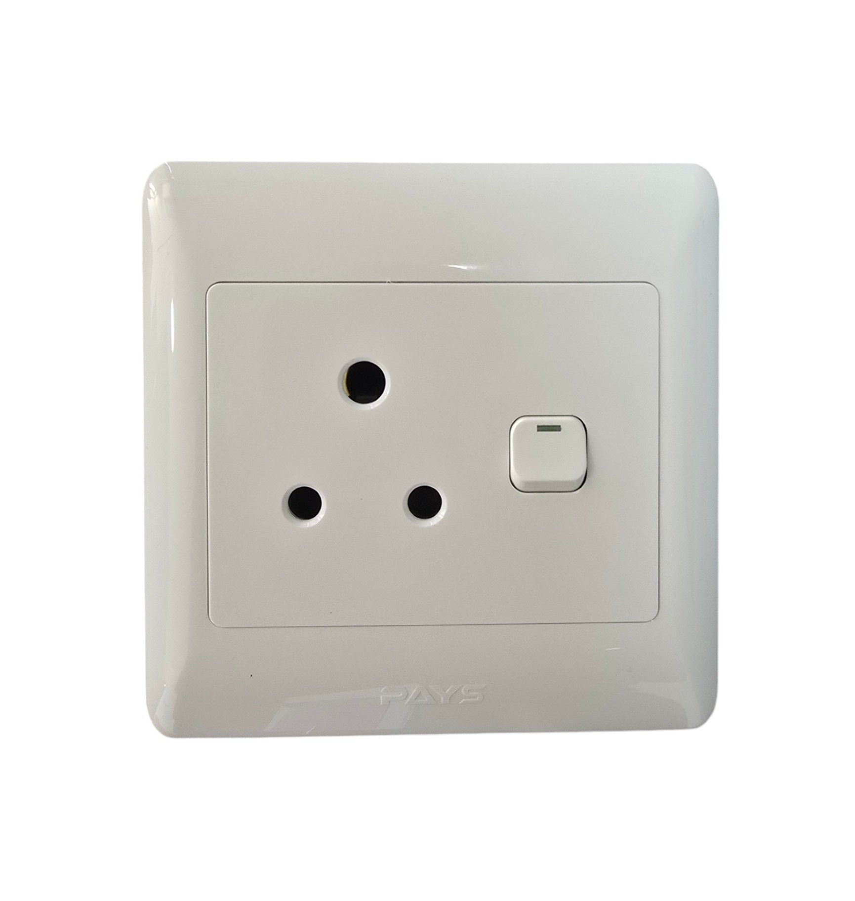 PAYS Single Wall Plug Socket 4x4 16A 250V - White