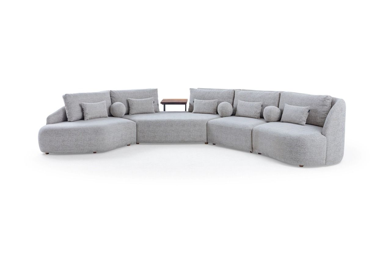 6 Seater Milano Curve Bouclé Sofa
