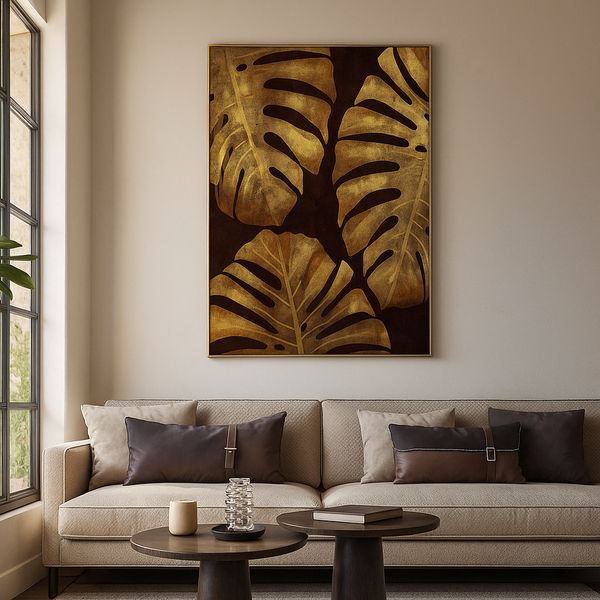 KC FURN – Gilded Leaf 100x140cm Wall Art
