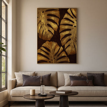 KC FURN – Gilded Leaf 100x140cm Wall Art