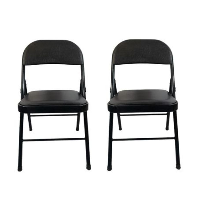 SMTE - Foldable Outdoor Chairs -2 Pack -Black