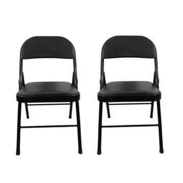 SMTE - Foldable Outdoor Chairs -2 Pack -Black