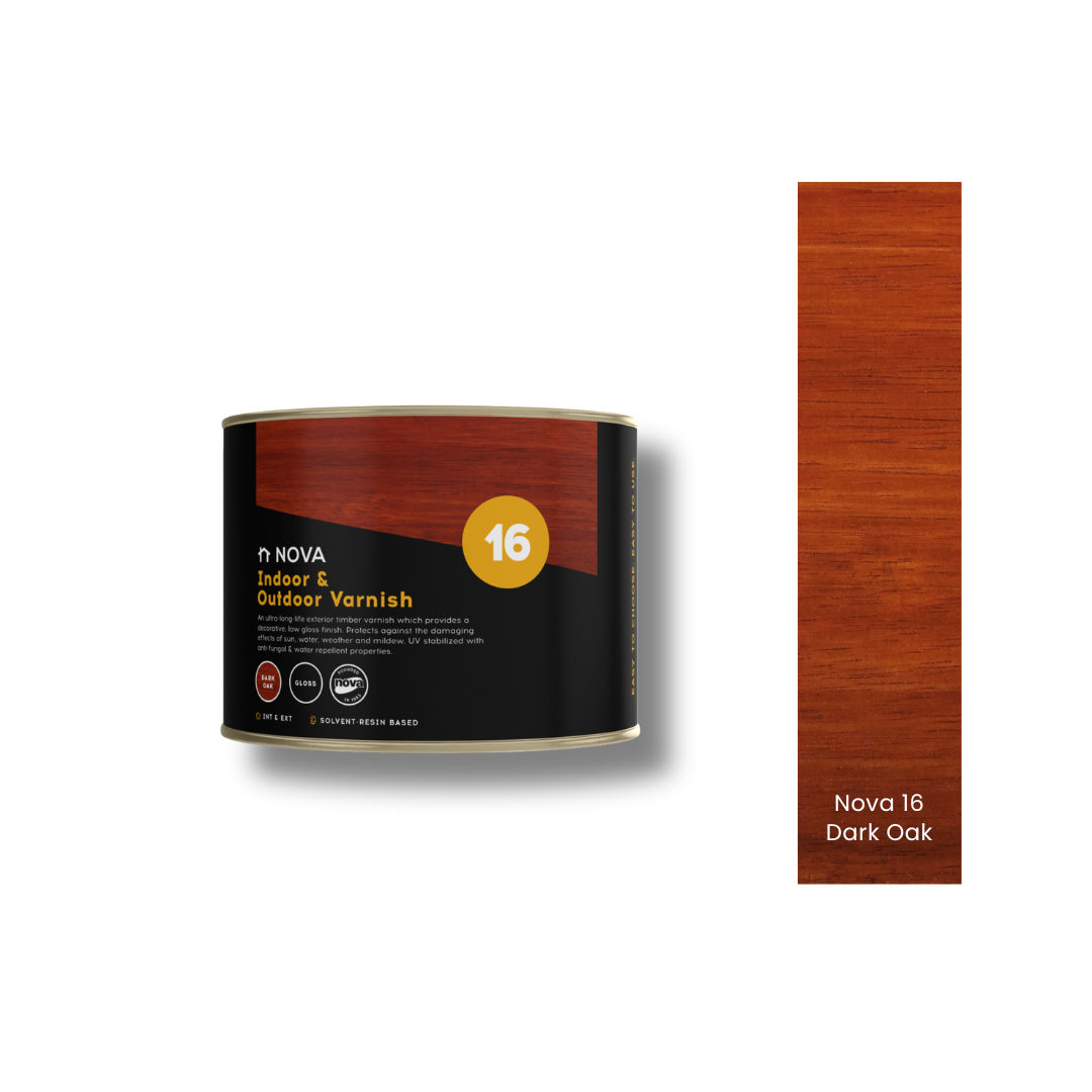 Nova 16 Indoor & Outdoor Varnish - Dark Oak 1lt
