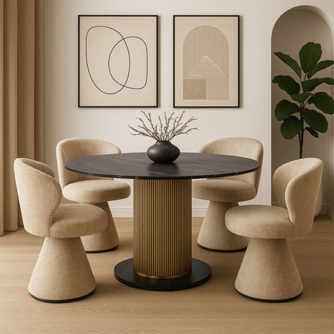 QandAHome Pixie 4 Seater Dining Set