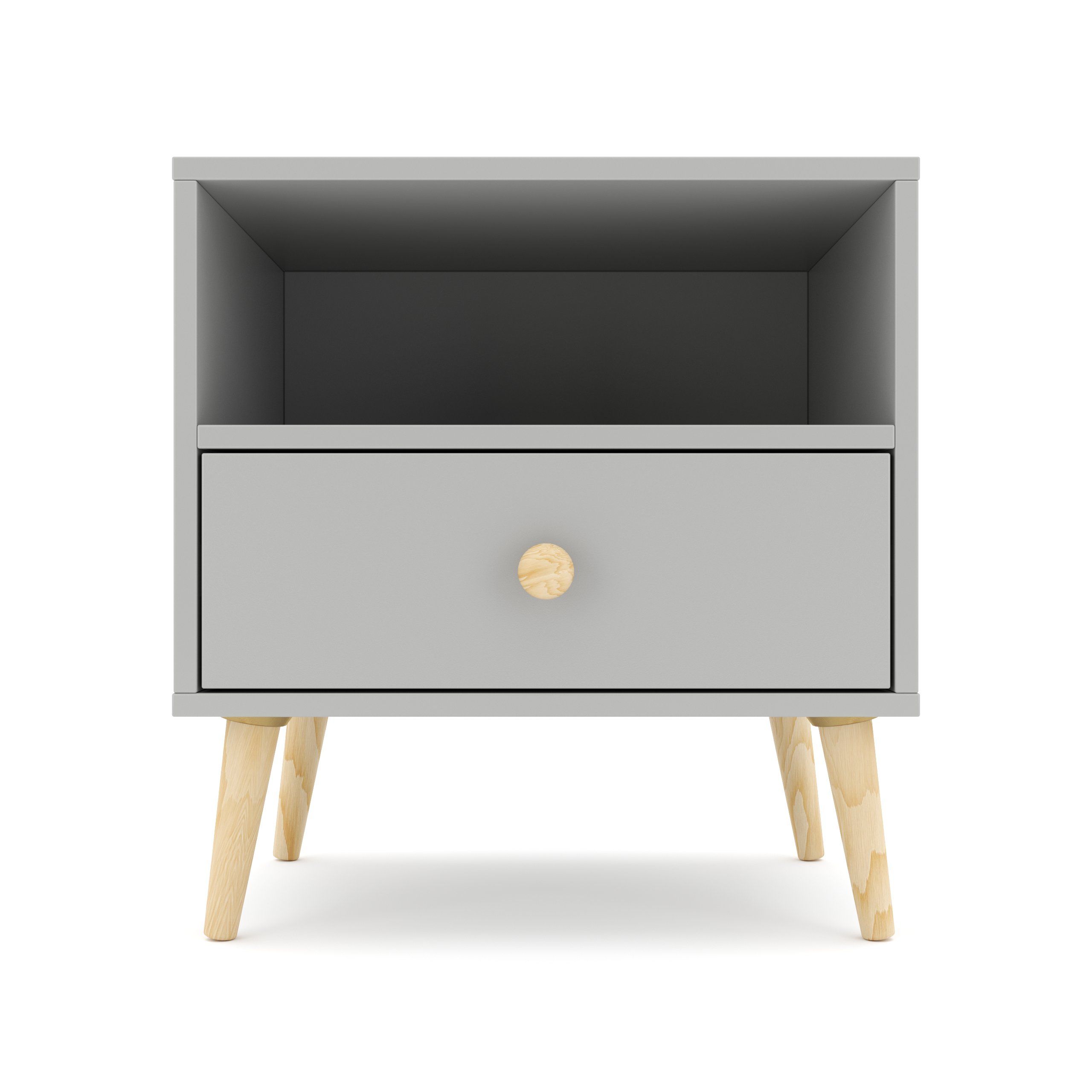 BAM! Impression One Drawer Bedside Table - Dunblane Grey