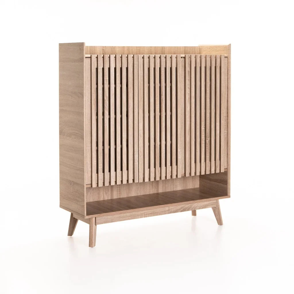 BRIO Shoe Cabinet – Light Oak | 3-Tier Modern Shoe Storage for Entryway or Bedroom