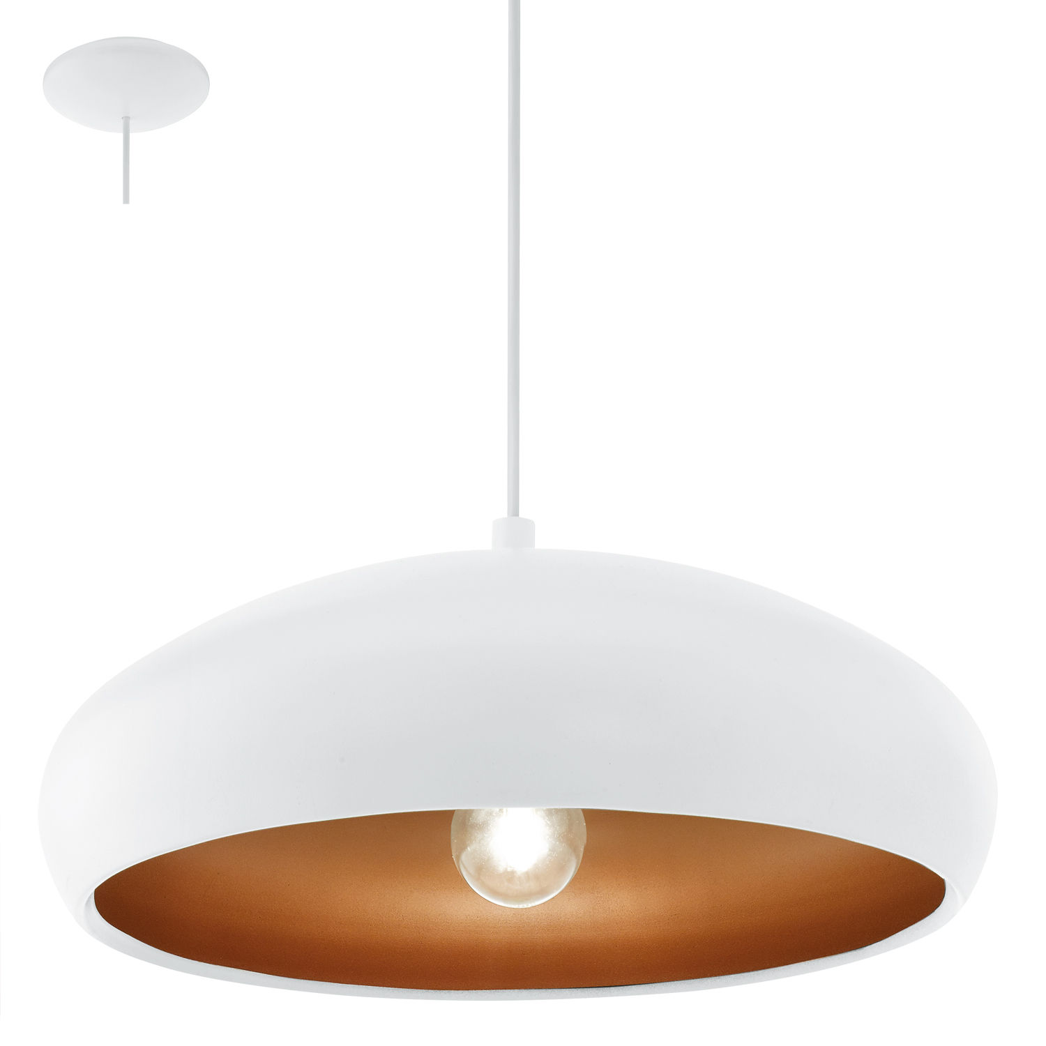 Eurolux Mogano1 Pendant 400mm White/Copper