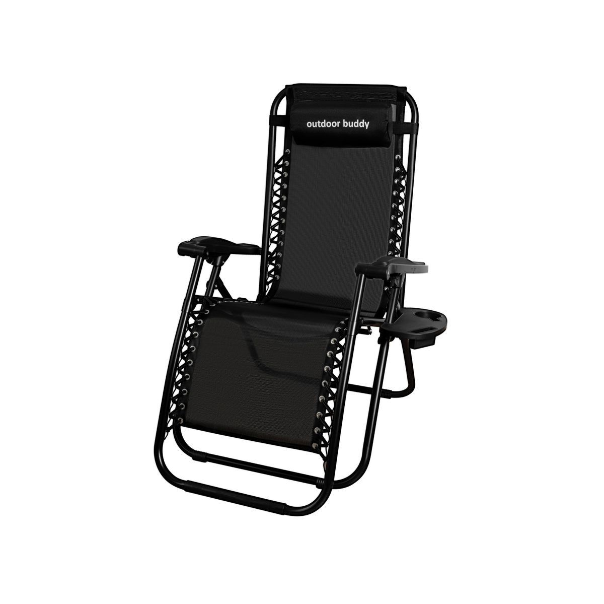 MaxRelax Foldable Outdoor Zero Gravity Lounger Chair with Head Cushion & Side Tray – 150kg Capacity