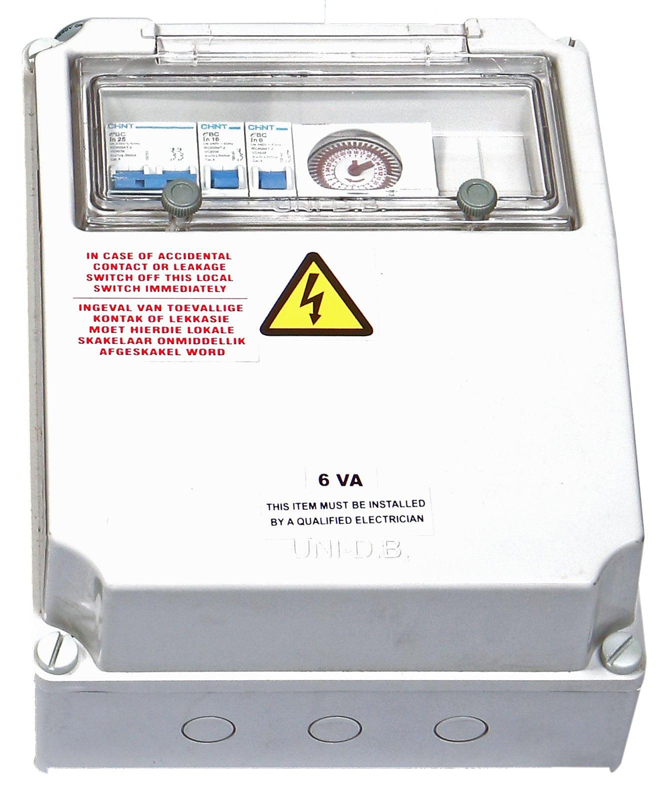 Speck Electrical Boxes Waterproof Distribution Box Complete Including Timer.