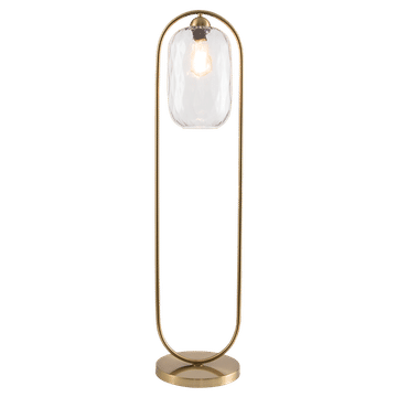 Metal Floor Lamp with Clear Wavy Glass and On/Off Foot Switch