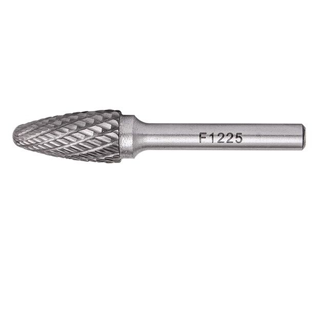 Tork Craft - Rotary Burr Tungsten 12x25x6mm Conical Round Point - 2 Pack