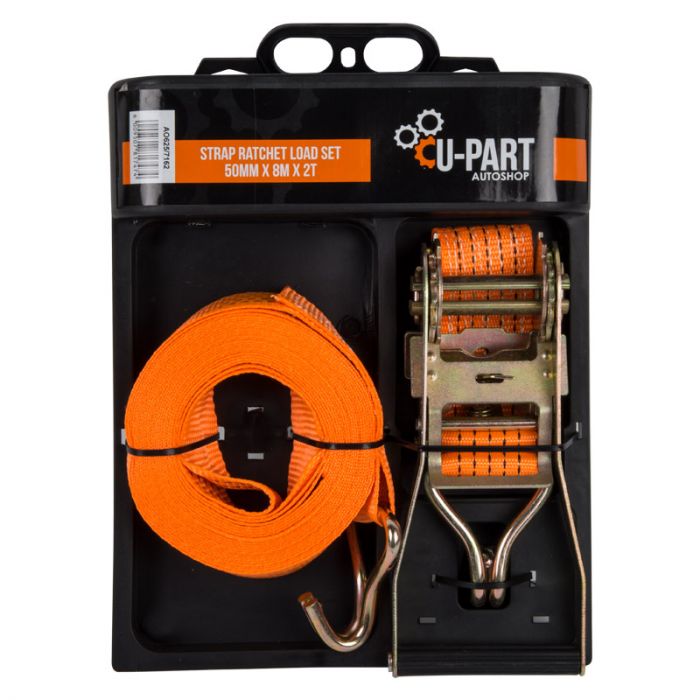 U-Part - Strap Ratchet Load Set 50mm 8Mx2T - 2 Pack
