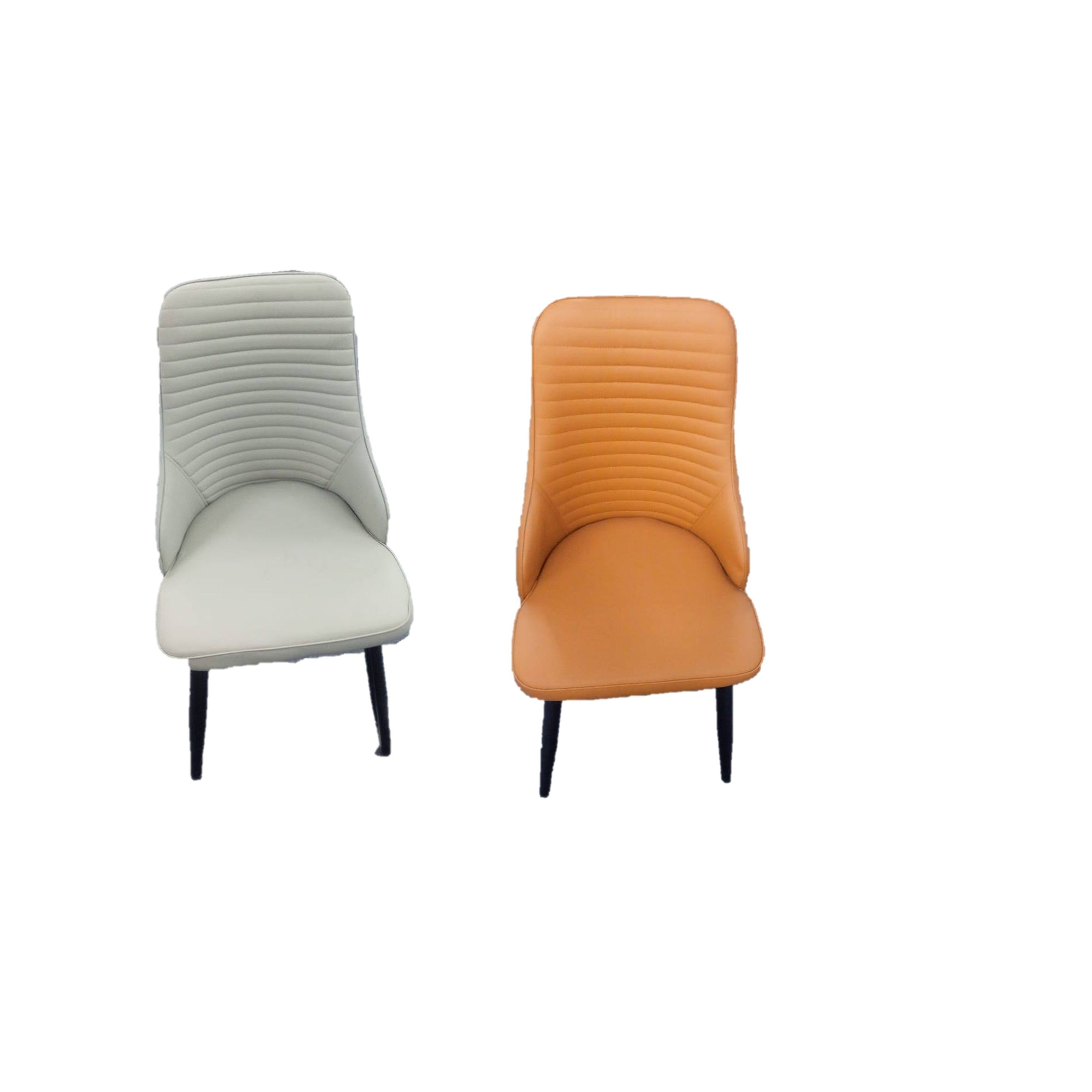 Faux Leather Dining Chair with a ribbed backrest