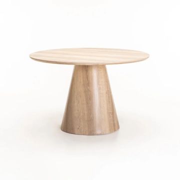 Trevi 120cm Round Dining Table – MDF Top with Solid Beech Wood Base, Seats 4–6