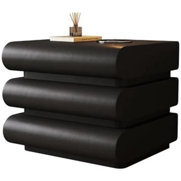 Madiega Furniture - Modern Minimalist Bedside Table with 3 Drawers - Black