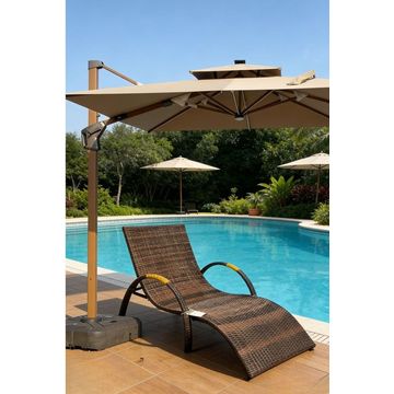 Beige Cantilever Patio Umbrella