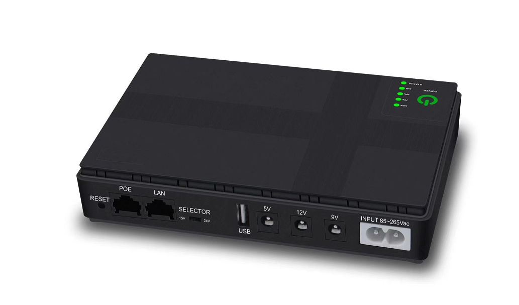10400mAh Mini UPS with 5/9/12V Output Support POE for Wifi Router Camera