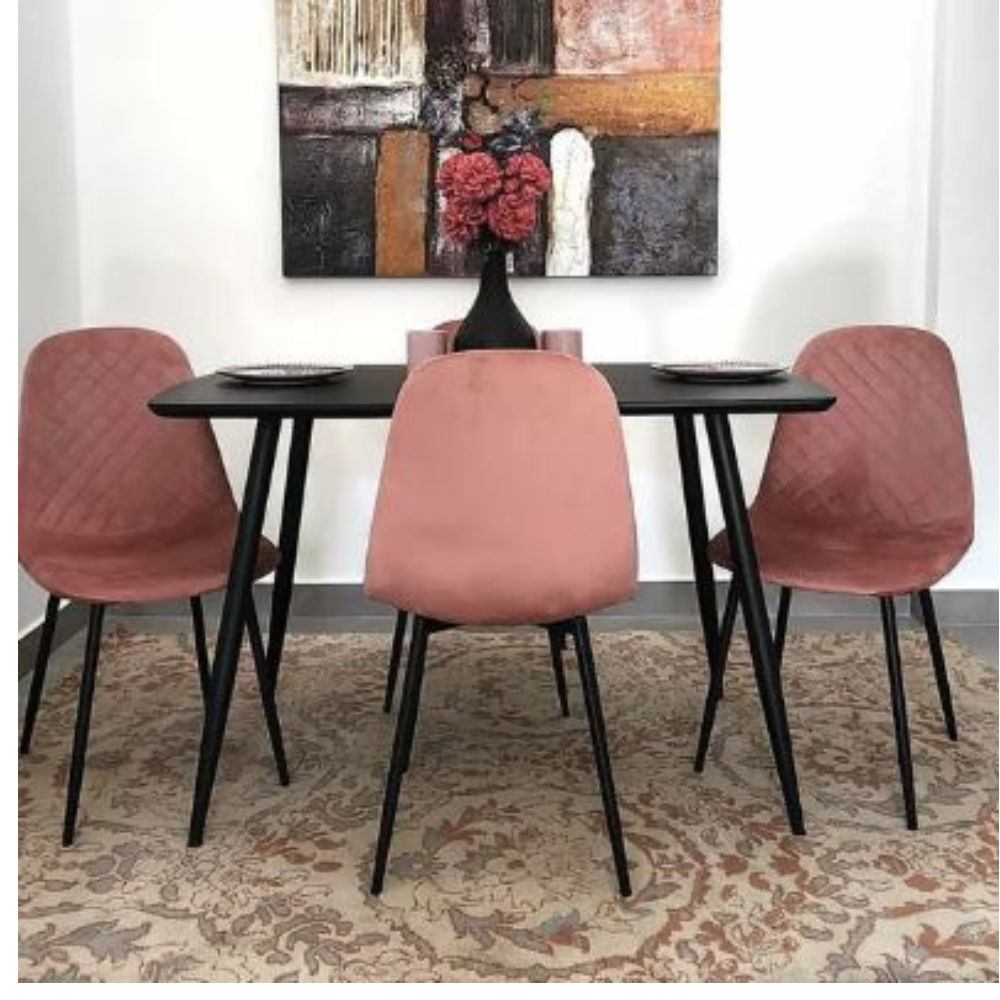 Remus 5 Piece Dining Set Pink