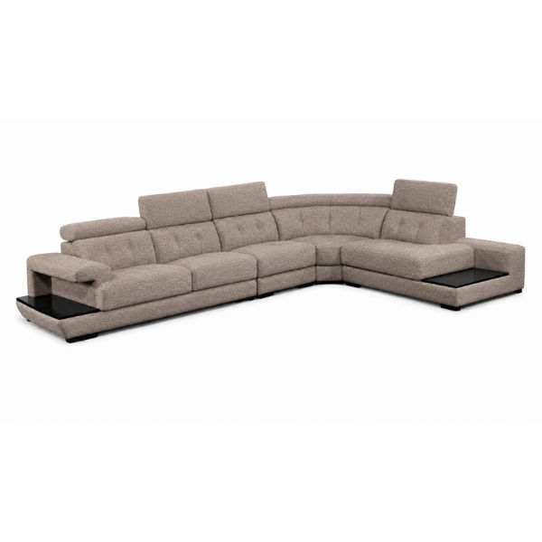 Maeve L Shape Corner Sofa – Chenille Fabric Brown