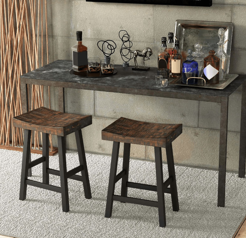 GreenLine Interiors Black and Borwn Bar Chair