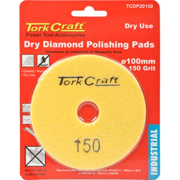 100Mm Diamond Polishing Pad 150 Grit Dry Use
