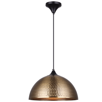 Metal Pendant with Hammered Metal Dome