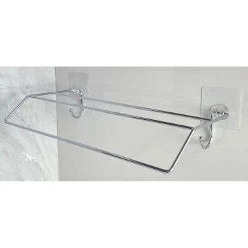 Woodly Double Towel Rail, Stainless Steel, Stick-On, 400mm