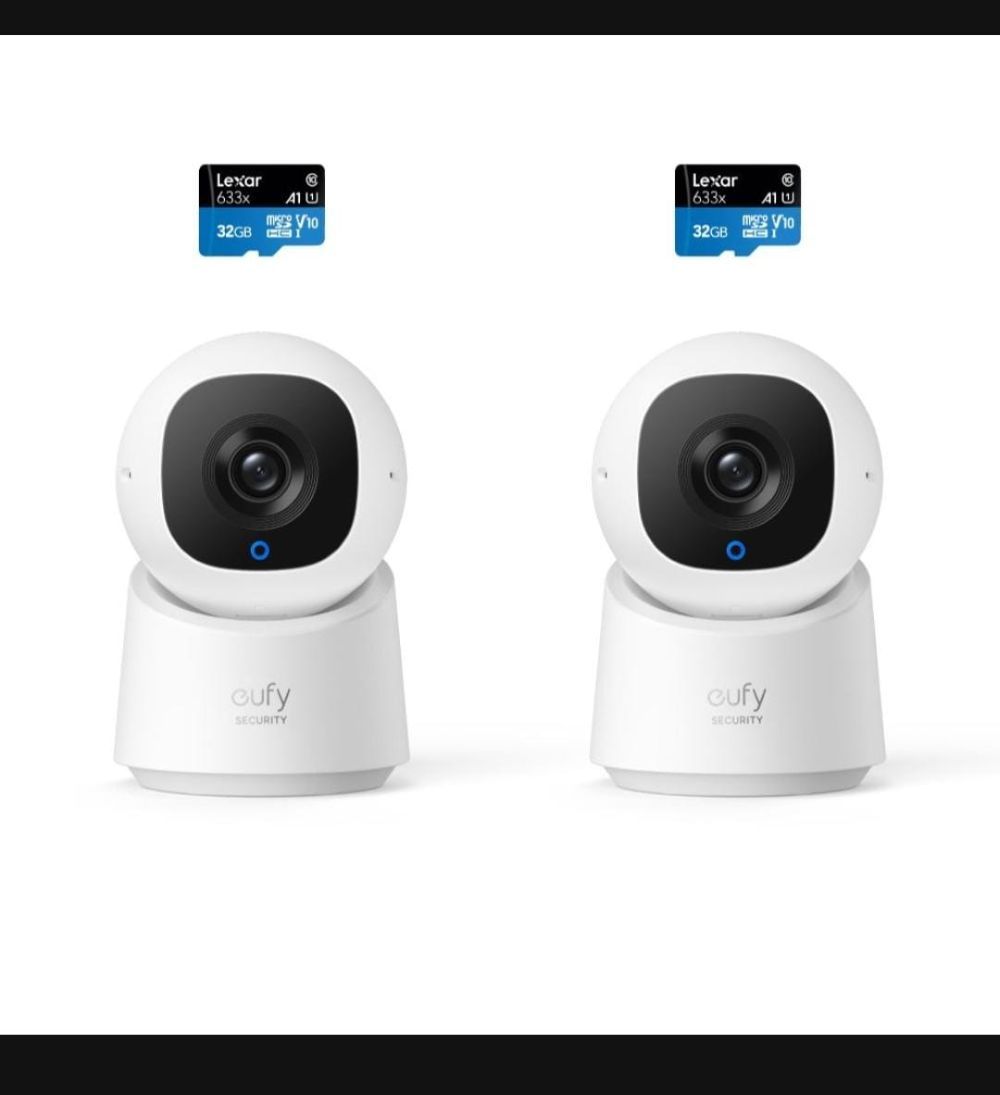 Eufy Security C220 Indoor Wi-Fi Security Camera with MicroSD -Set of 2