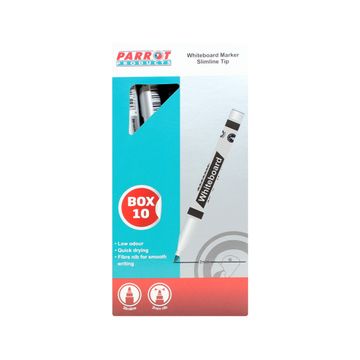 Whiteboard Markers (10 Markers - Slimline Tip - Black)