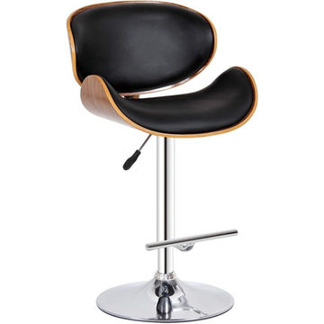 Jost Walnut Wood Black Bar Stool  JY 1076
