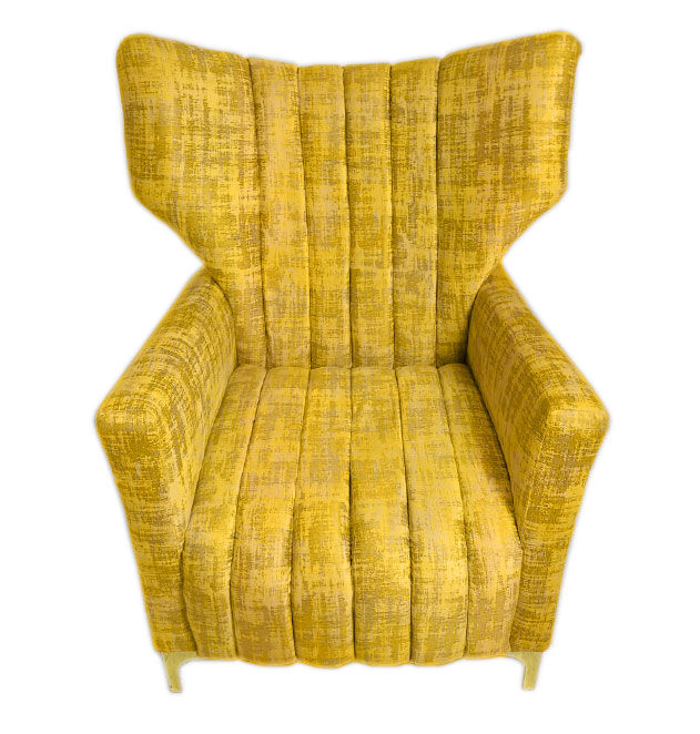 Designer Concepts Altagracia Elephant Wingback Chair- Yellow