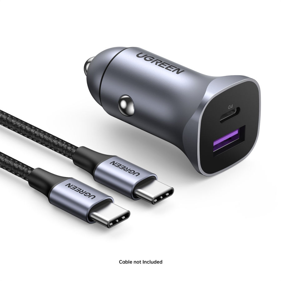 Ugreen Dual Car Charger PD/USB 30W-Grey