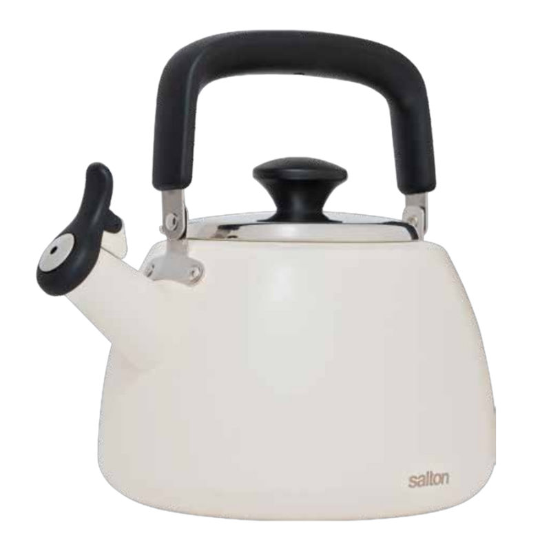 Salton Stainless Steel 1.8 L Whistling Stove Top Kettle Almond Finish