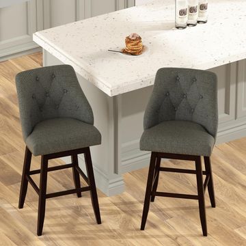 QandAHome-Madison Fabric Bar Chair - Grey