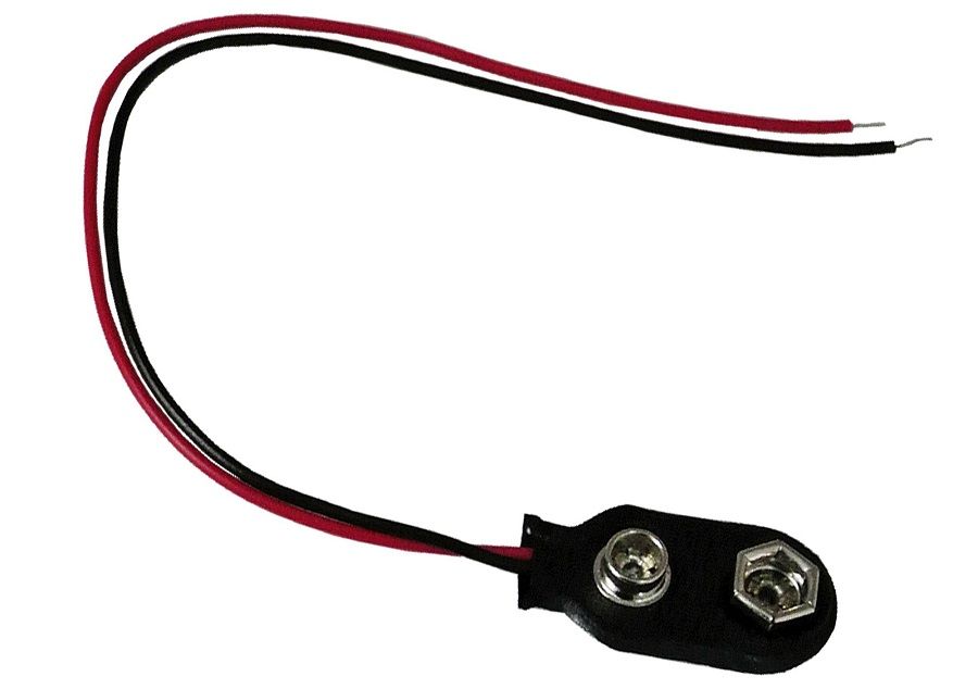 9V Battery terminal connector with cables
