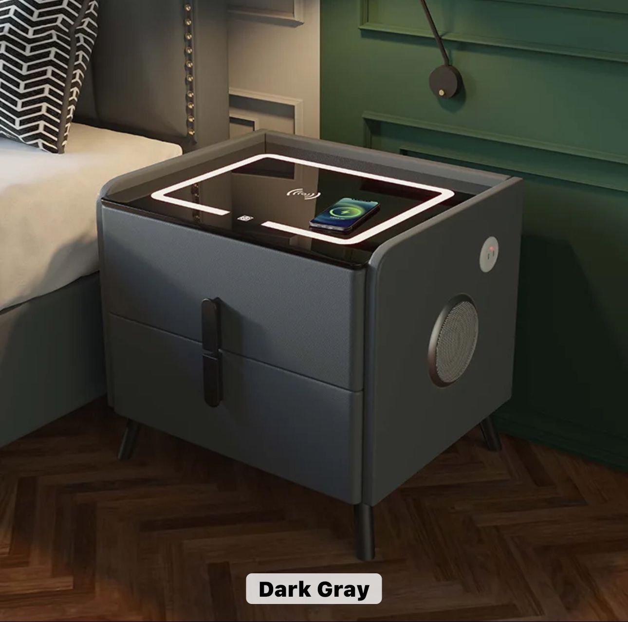 Smart Wireless Charging 2drawers Bedside Table