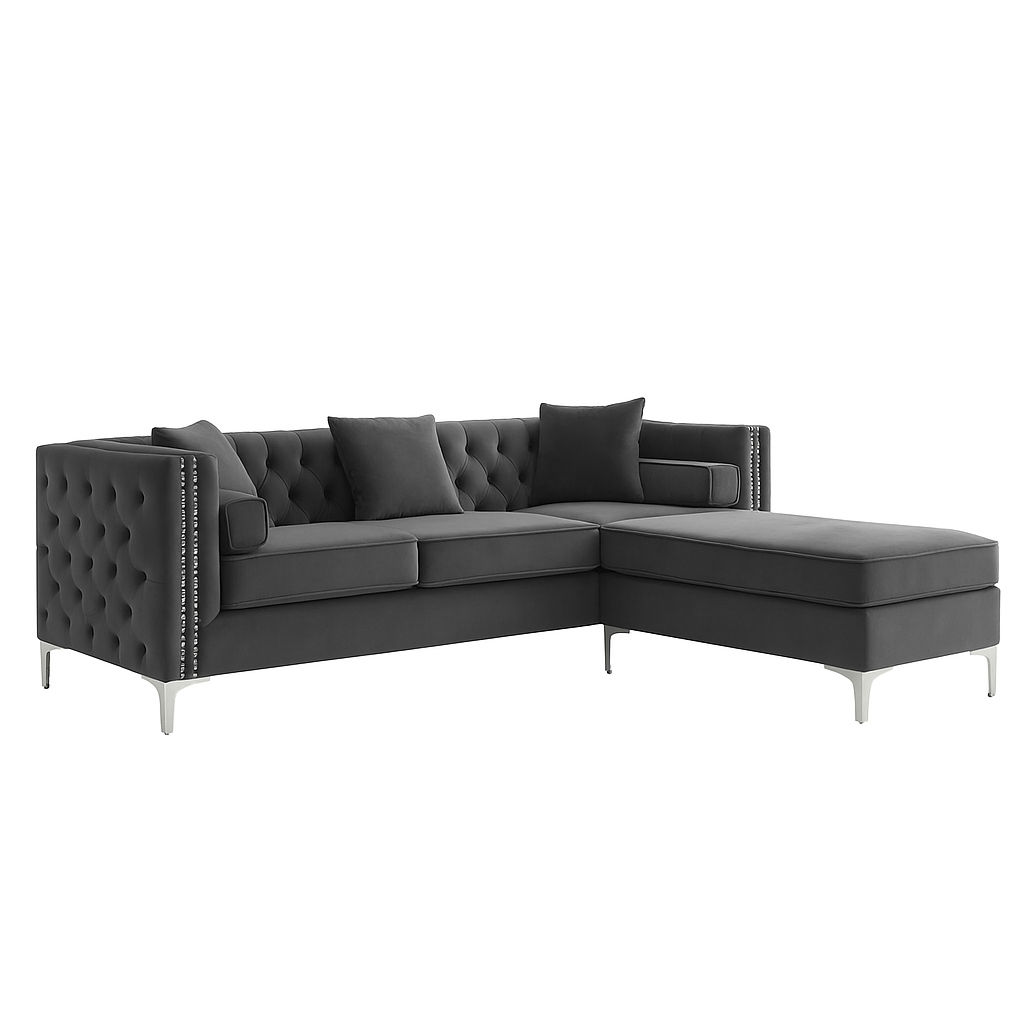 Oxford Corner Reversible Sectional Couch -Grey